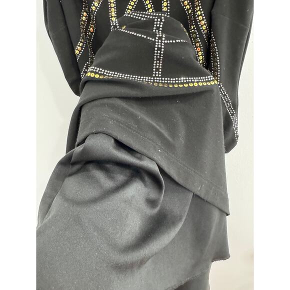 Stunning Black Bisou Bisou Dress w/Gold & Silver Sequence - Size 4 - Picture 3 of 6